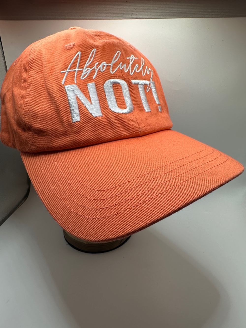 Source Unknown Orange "Absolutely NOT!" Embroidered Baseball Cap